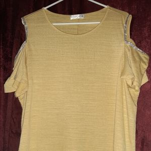 Women's retrology cold shoulder short sleeve shirt